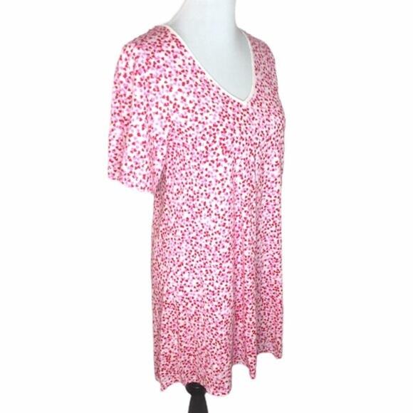 Kate Spade Confetti Hearts Night Shirt Red Pink Size XSmall - Picture 4 of 13